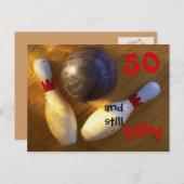 Carte Postale Personnaliser âge Bowling Anniversaire (Devant / Derrière)