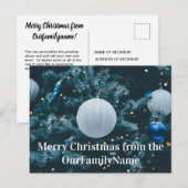 Carte postale Personnaliser de Noël blanc Arbre (Devant / Derrière)