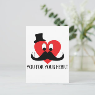 Carte Postale Personnaliser Je te moustache pour ton coeur