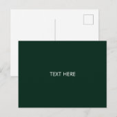 Carte Postale personnaliser, modifier le nom texte vert foncé bl (Devant / Derrière)