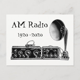 Carte Postale Personnaliser récepteur radio AM Vintage