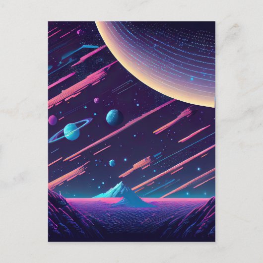Carte Postale Personnaliser - Scène spatiale rétro (Devant)