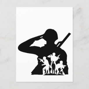 Carte Postale Personnaliser silhouette du soldat 