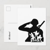 Carte Postale Personnaliser silhouette du soldat (Devant / Derrière)