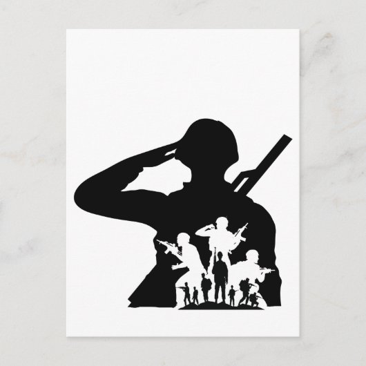 Carte Postale Personnaliser silhouette du soldat (Devant)