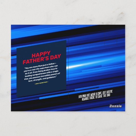 Carte Postale Personnaliser SuperHero Papa (Dos)