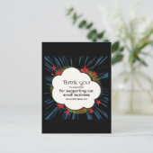 Carte Postale Personnalisez "Merci" avec un fond "zappy" (Debout devant)