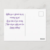 Carte Postale Personnalisez un gâteau doux simple pour un joyeux (Dos)