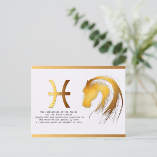 Carte Postale Personnalité d'anniversaire du Cheval Poissons sel (Debout devant)