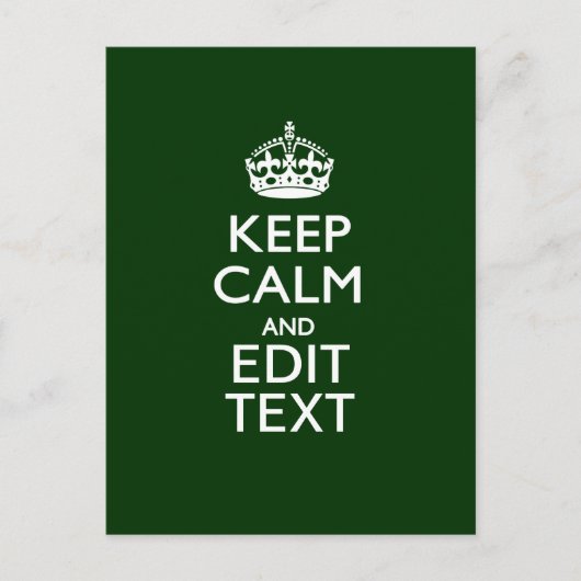 Carte Postale Personnalized Keep Calm And Have Your Text on Gree (Devant)