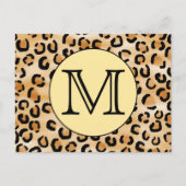 Carte Postale Personnalized Monogram Leopard Print Pattern (Devant)
