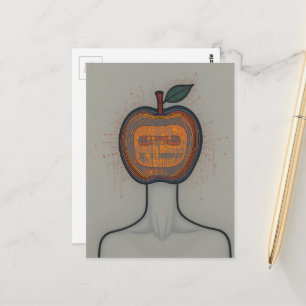 Carte Postale Personne Abstraite Surréaliste avec une Tête de Po