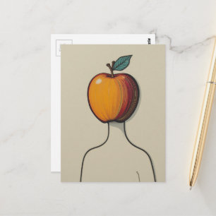Carte Postale Personne Abstraite Surréaliste avec une Tête de Po