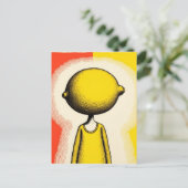 Carte Postale Personne avec un citron pour tête (Debout devant)