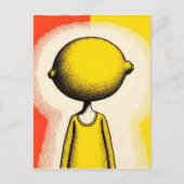 Carte Postale Personne avec un citron pour tête (Devant)