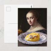 Carte Postale Personne dans la peinture regarder la nourriture (Devant / Derrière)