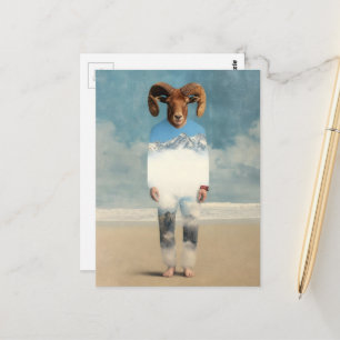 Carte Postale Personne de mouton de Bighorn sur la plage