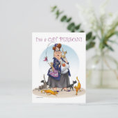 Carte Postale personne du chat (Debout devant)