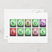 Carte Postale personne ne connaît les éléments chimiques (Devant / Derrière)