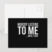 Carte Postale Personne Ne M'Écoute Jusqu'À Ce Que Je Passe (Devant / Derrière)