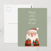 Carte Postale Personne n'obtient rien Citation drôle du Père Noë (Devant / Derrière)
