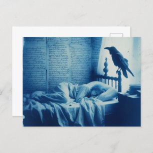 Carte Postale Personne qui dort et un corbeau