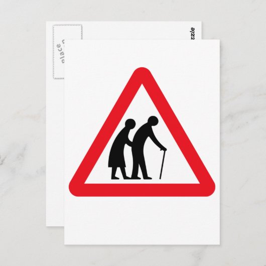 Carte Postale Personnes âgées (1), Signal de circulation, Royaum (Devant / Derrière)