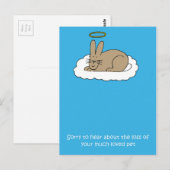 Carte Postale Perte de la sympathie du lapin d'animal (Devant / Derrière)