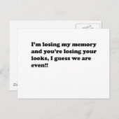 Carte Postale perte de mémoire (Devant / Derrière)