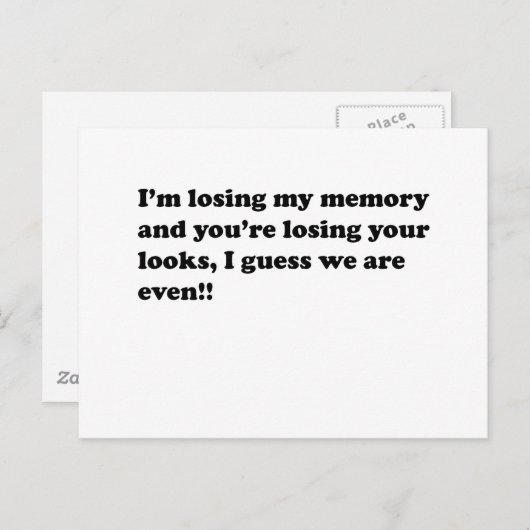 Carte Postale perte de mémoire (Devant / Derrière)