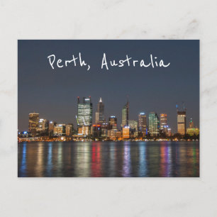 Carte Postale Perth, Australie, Skyline la nuit