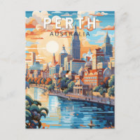 Perth Australie Voyage Art Vintage