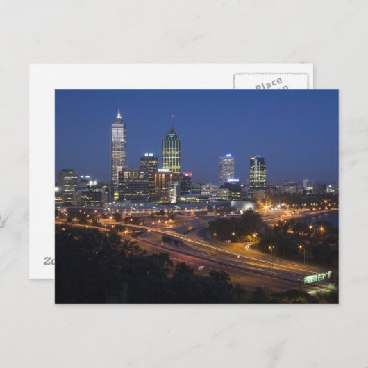 Carte Postale Perth, Australie. Vue du centre-ville de Perth dep (Devant / Derrière)