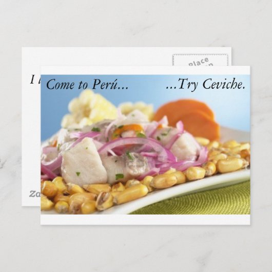 Carte postale péruvienne Ceviche (Devant / Derrière)