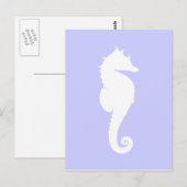 Carte Postale Pervenche et hippocampe blanc (Devant / Derrière)