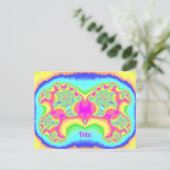 Carte Postale PETA ~ GRAS ~ FLUO ROSE ~ Conception Fractale 3D ~ (Debout devant)