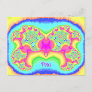 Carte Postale PETA ~ GRAS ~ FLUO ROSE ~ Conception Fractale 3D ~