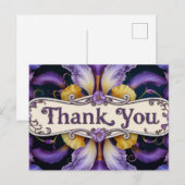 Carte Postale Pétales de fleur d'iris Merci  (Devant / Derrière)