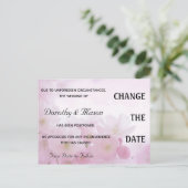 Carte Postale Pétales de rose rose pastel modifiable Mariage rep (Debout devant)