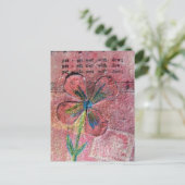 Carte Postale Pétales Mouillé Avec Fleur Dew Collage Média Mélan (Debout devant)