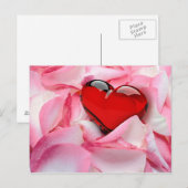 Carte Postale Pétales Roses en verre rouge (Devant / Derrière)