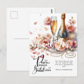 Carte Postale Petals Pearls Prosecco favorise la Fête des mariée (Devant / Derrière)