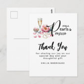 Carte Postale Petals Pearls Prosecco préfère la Fête des mariées (Devant / Derrière)