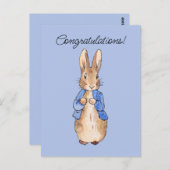 Carte Postale Peter l'arrière - plan bleu lapin Félicitations (Devant / Derrière)