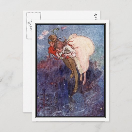 Carte Postale Peter Pan et Wendy par Alice B. Woodward (Devant / Derrière)