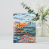 Carte Postale Peter Pan Hook's Cove Tinker Bell peinture (Debout devant)