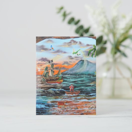 Carte Postale Peter Pan Hook's Cove Tinker Bell peinture (Debout devant)