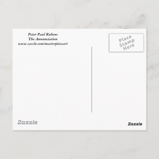 Carte Postale Peter Paul Rubens - L'Annonciation (Dos)