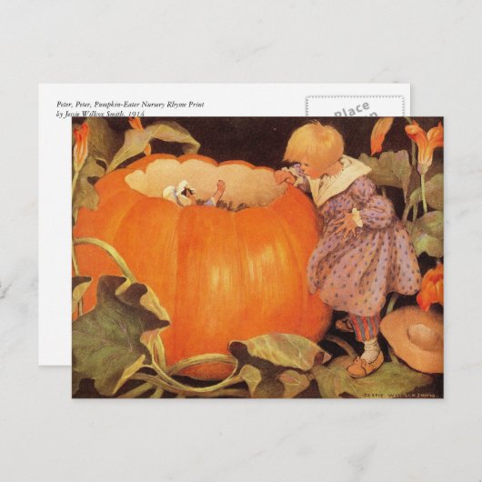 Carte Postale Peter, Peter, Citrouille-mangeur de la crèche rime (Devant / Derrière)