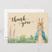 Carte Postale Peter Rabbit | Merci Baby shower garçon (Devant / Derrière)